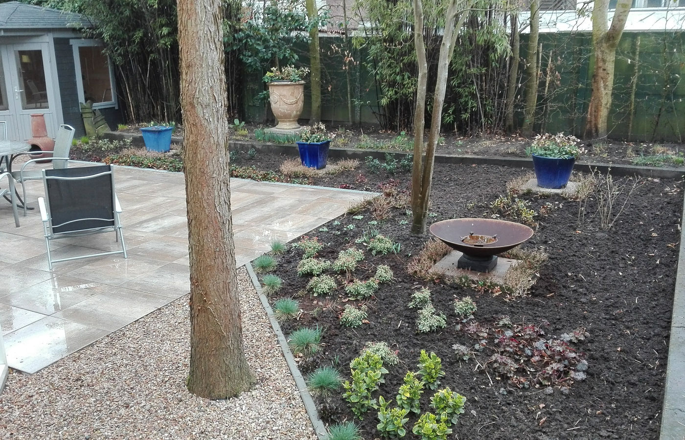 Tuinproject tijdens de aanleg